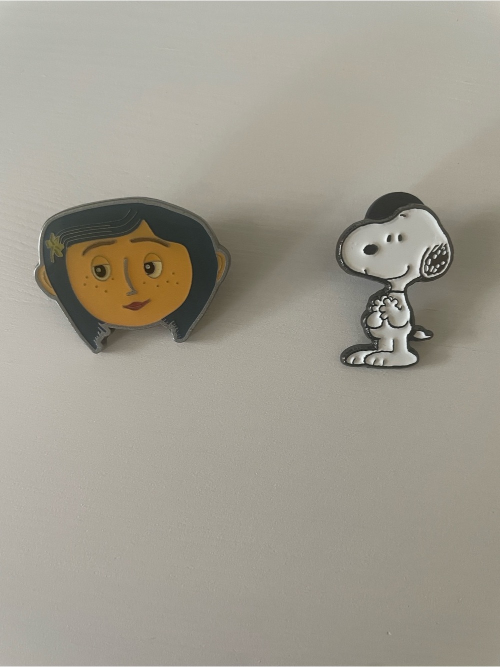 Coraline & Snoopy Enamel Pin Set